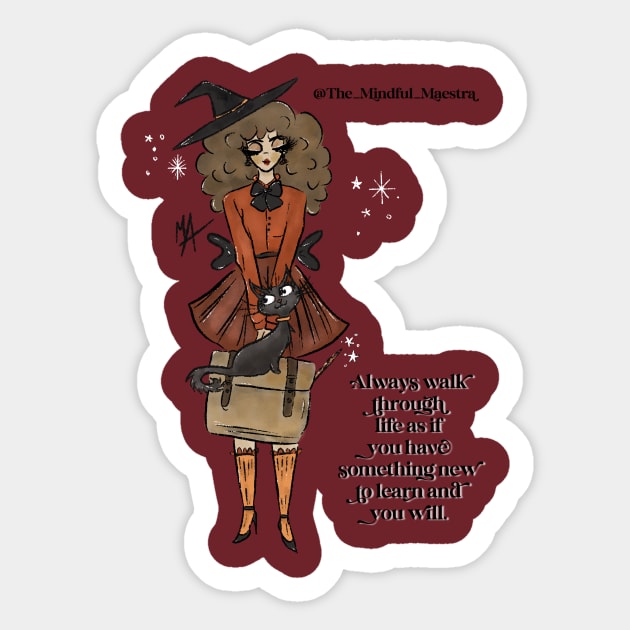 English Teacher Witch (transparent background) Sticker by The Mindful Maestra